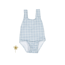 Load image into Gallery viewer, The Printed Swimsuit - Blue Grid