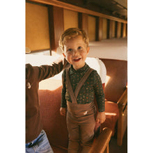 Load image into Gallery viewer, 1984 Brown Duck Embroidered Suspender Leggings
