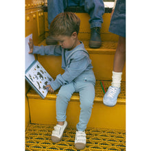 Load image into Gallery viewer, 1984 Blue Ski Embroidery Suspender Leggings
