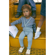 Load image into Gallery viewer, 1984 Blue Ski Embroidery Suspender Leggings
