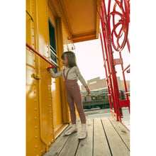 Load image into Gallery viewer, 1984 Mauve Ski Embroidery Suspender Leggings
