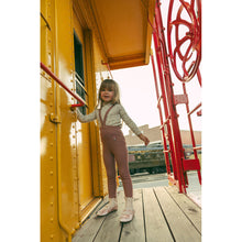 Load image into Gallery viewer, 1984 Mauve Ski Embroidery Suspender Leggings
