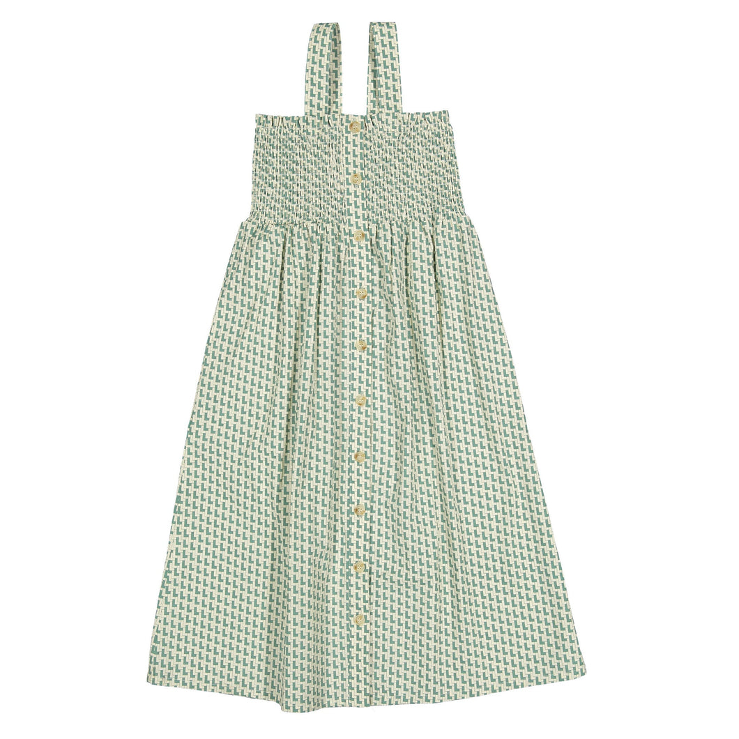 L by Ladida Green Logo Smocked Maxi Jumper