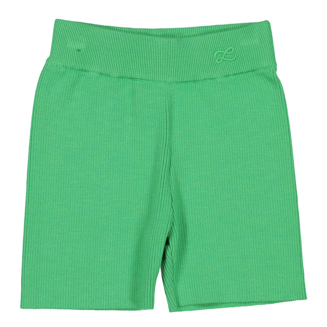 L by Ladida Green Ribbed Knit Shorts