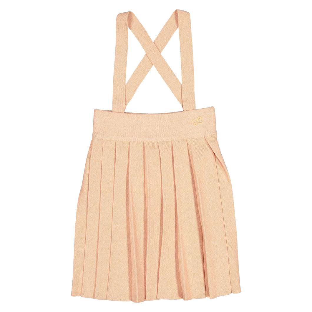 L by Ladida Peach Pleated Strap Knit Skirt