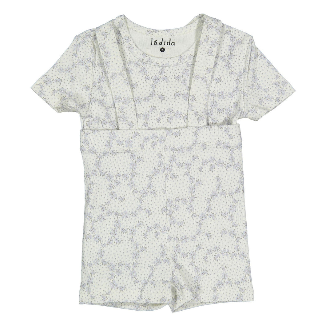 Ladida Layette Blue Vintage Vine Suspender Set