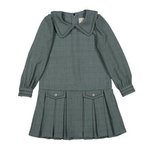 Load image into Gallery viewer, 1984 Teal Grid Drop Waist Dress
