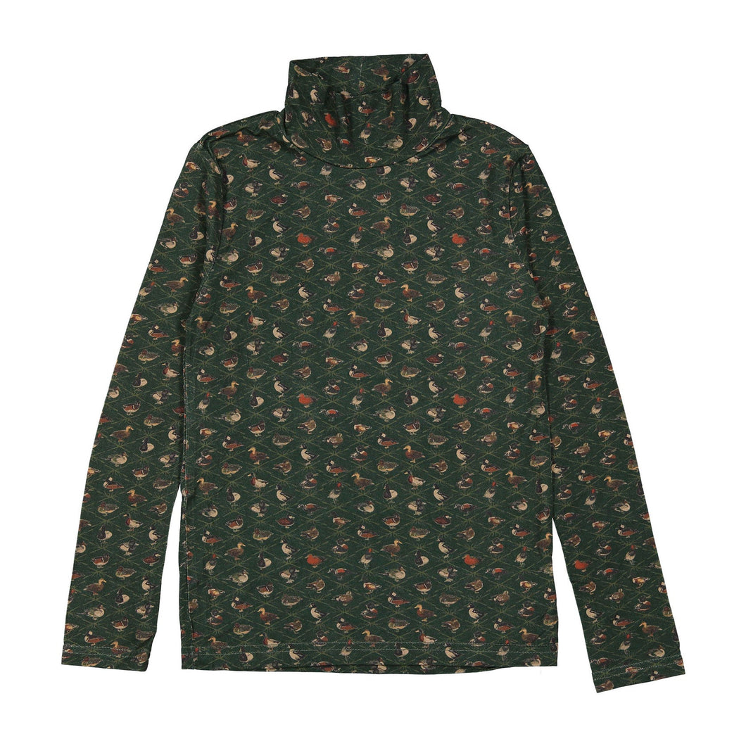 1984 Green Duck Printed Turtleneck