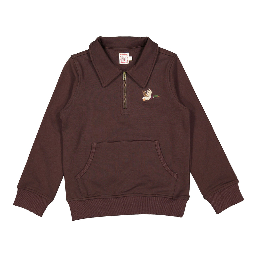 1984 Brown Duck Embroidered Polo Sweatshirt