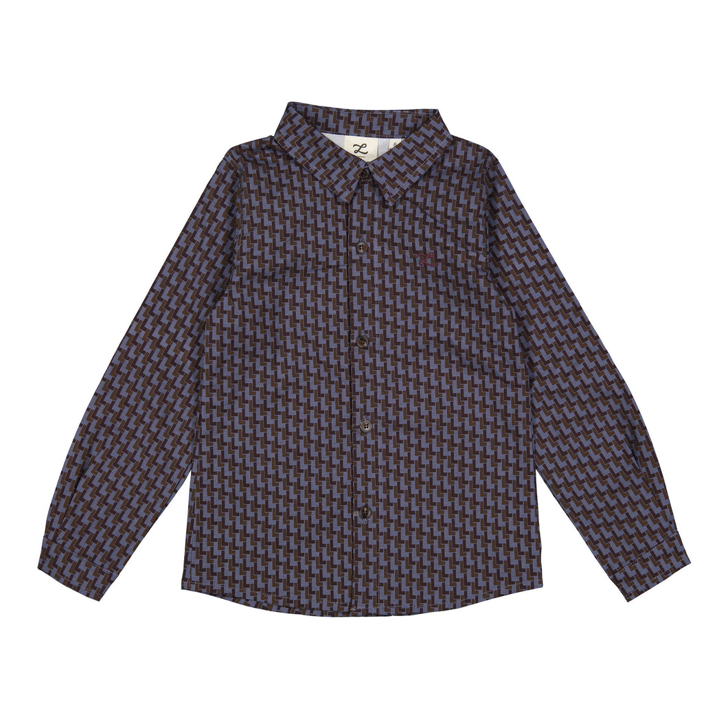 L by Ladida Brown Logo Printed Shirt
