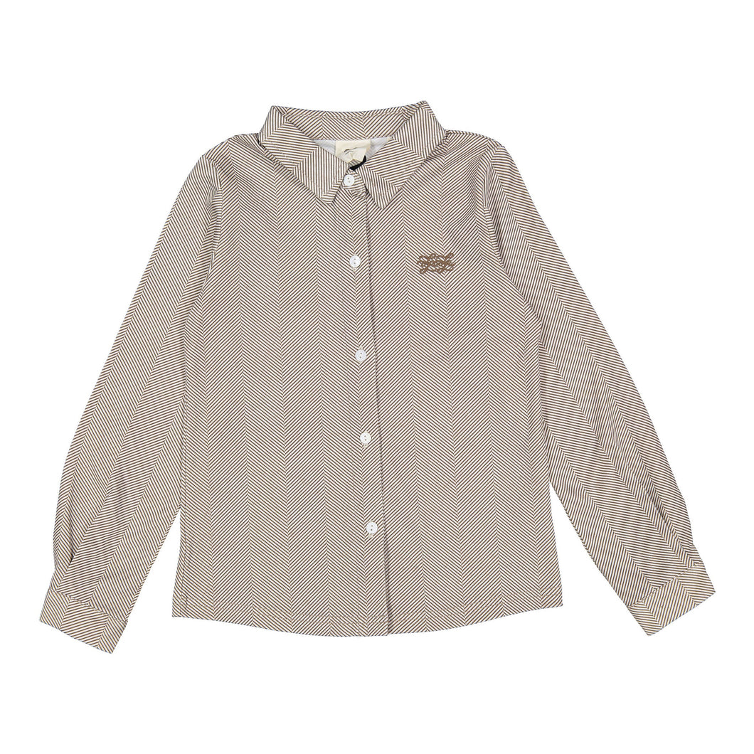 L by Ladida Brown Herringbone Printed Shirt
