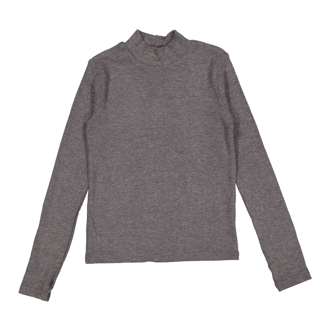 L by Ladida Heather Taupe Ribbed Turtleneck