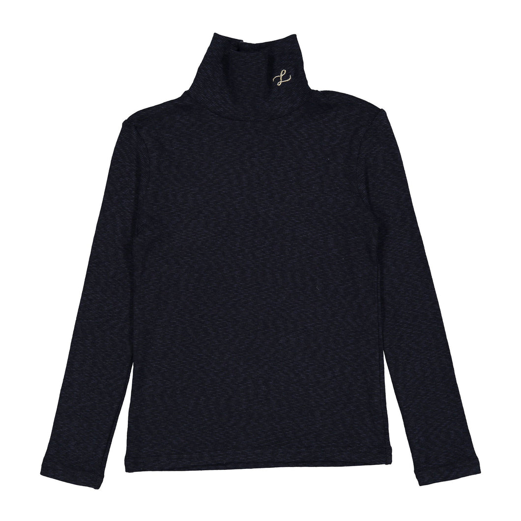 L by Ladida Black Pointelle Turtleneck