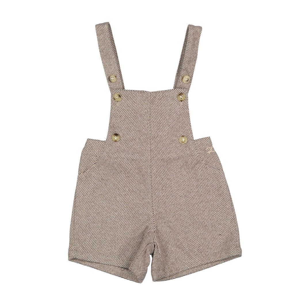 L by Ladida Brown Wool Herringbone Overalls