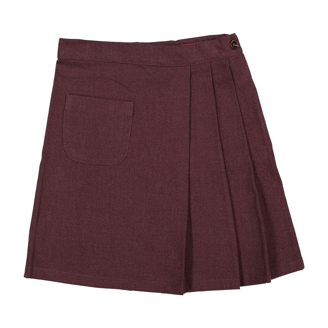 L by Ladida Eggplant Wool Pleated Skirt