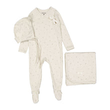 Load image into Gallery viewer, Ladida Layette Blush Tiny Bud Romper + Bonnet + Blanket
