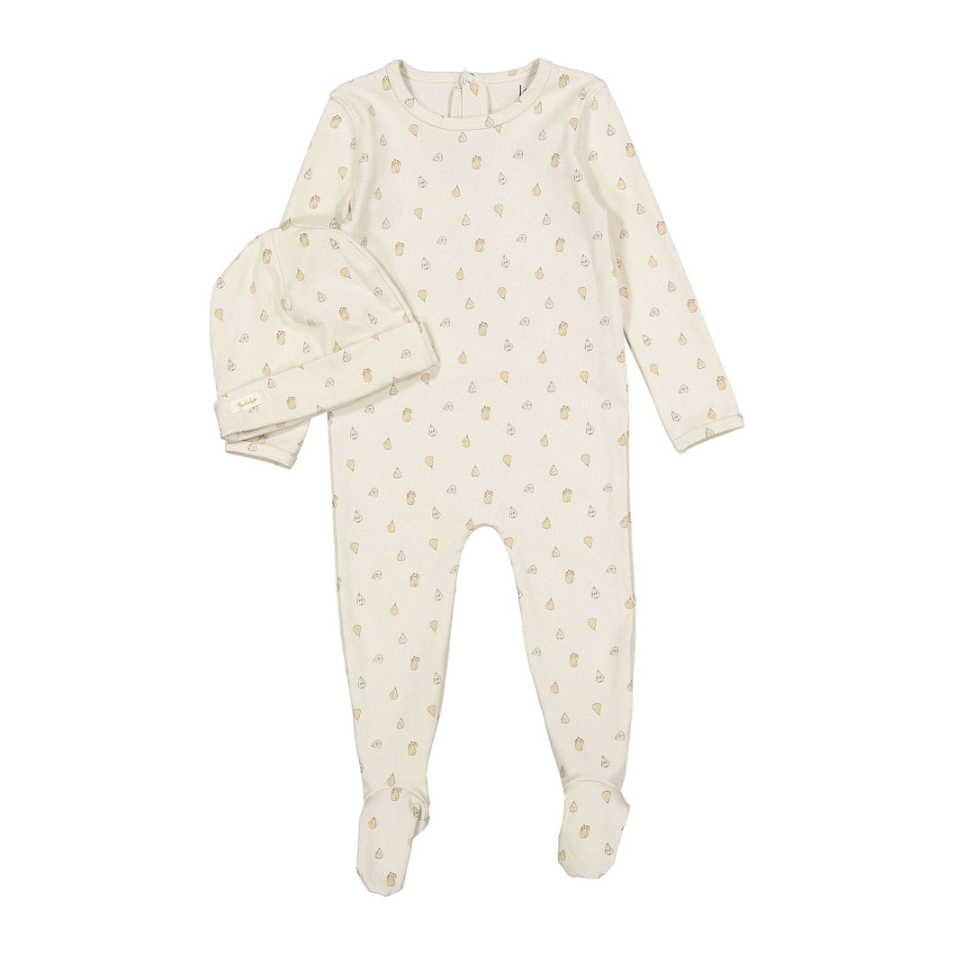 Ladida Layette Sketched Pears Romper + Hat