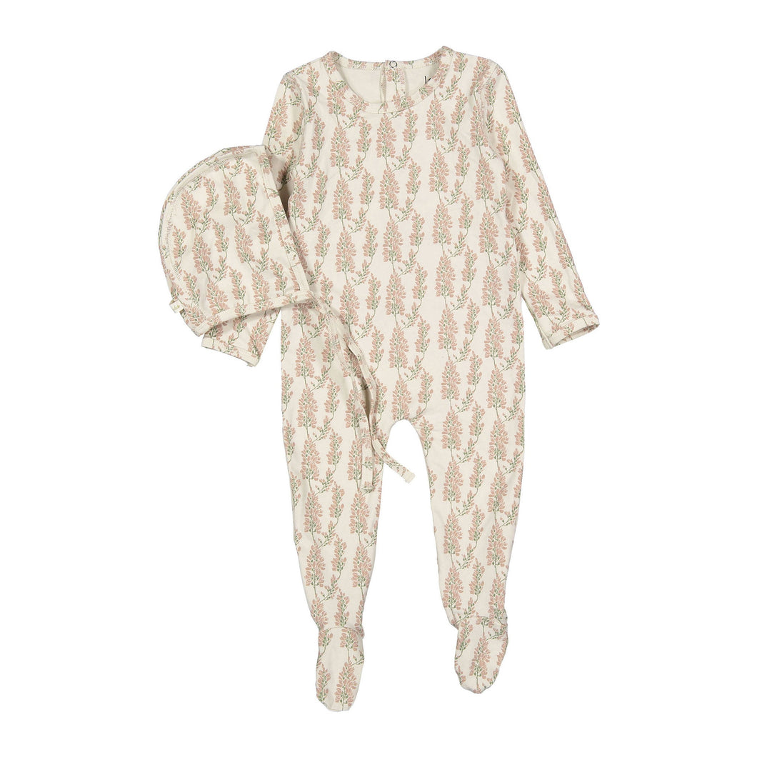 Ladida Layette Pink Wisteria Romper + Bonnet
