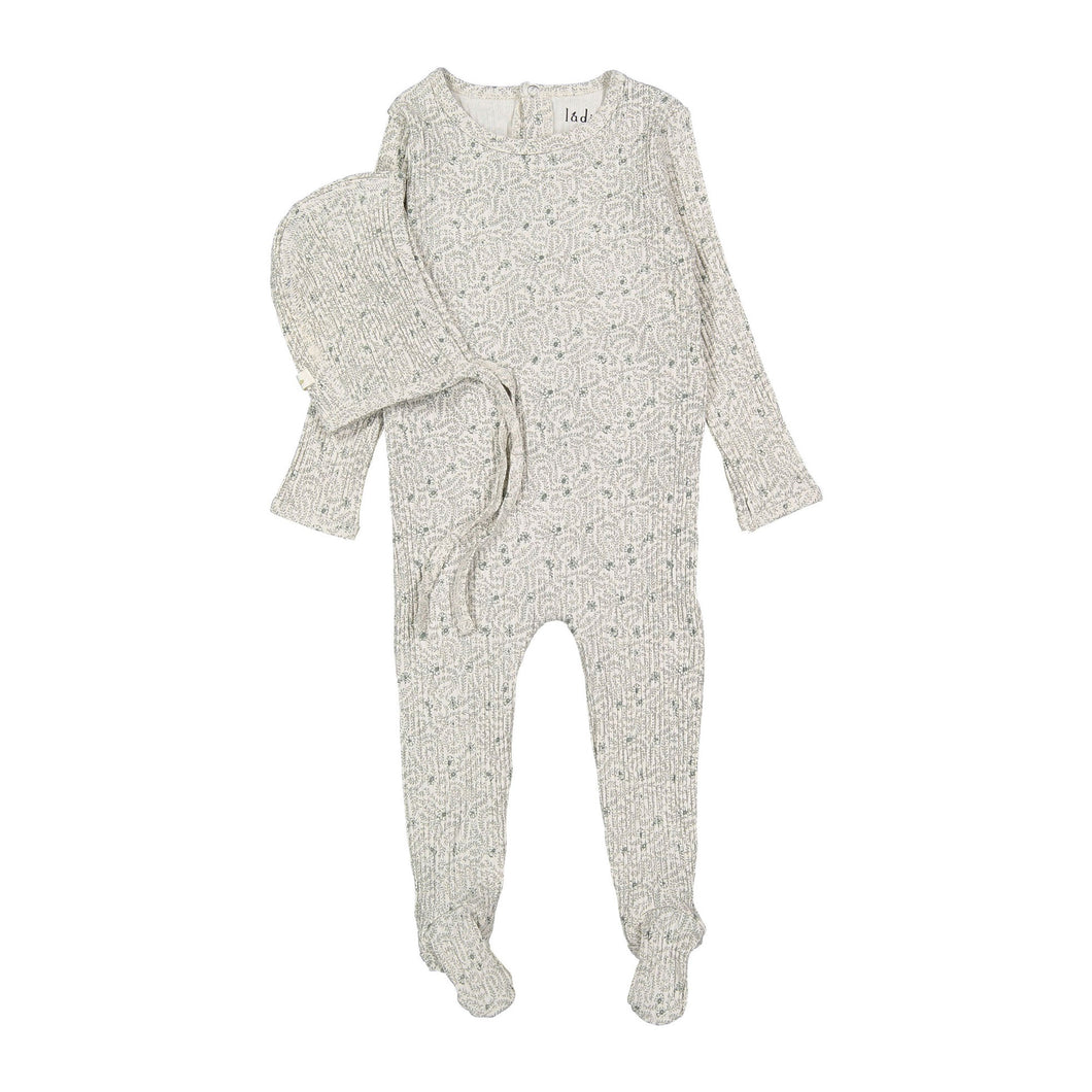 Ladida Layette Teal Liana Romper + Bonnet
