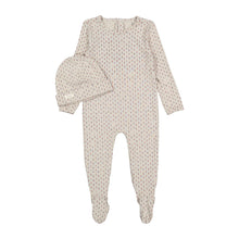 Load image into Gallery viewer, Ladida Layette Wheat Pattern Romper + Hat
