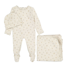 Load image into Gallery viewer, Ladida Layette Sketched Pears Romper + Hat + Blanket
