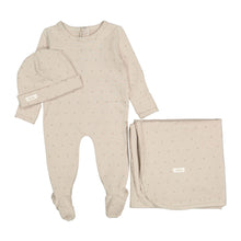 Load image into Gallery viewer, Ladida Layette Sand Star Romper + Hat + Blanket
