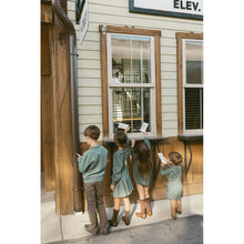 Load image into Gallery viewer, 1984 Teal Grid Printed Turtleneck
