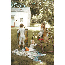 Load image into Gallery viewer, Ladida Layette Slate Grid Romper + Bonnet
