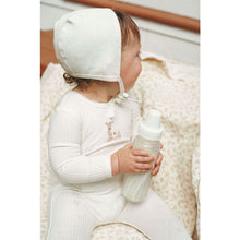 Load image into Gallery viewer, Ladida Layette Ivory/ Pink L Ribbed Romper + Bonnet
