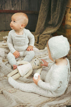 Load image into Gallery viewer, Ladida Layette Teal Liana Romper + Bonnet
