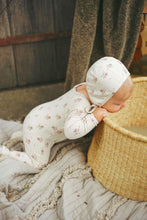 Load image into Gallery viewer, Ladida Layette Pink Watercolor Romper + Bonnet
