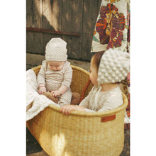 Load image into Gallery viewer, Ladida Layette Wheat Pattern Romper + Hat
