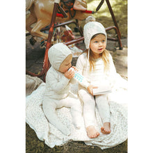 Load image into Gallery viewer, Ladida Layette Blue Tiny Bud Romper + Bonnet
