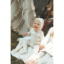 Load image into Gallery viewer, Ladida Layette Blue Tiny Bud Romper + Bonnet
