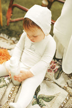 Load image into Gallery viewer, Ladida Layette Ivory/ Blue L Ribbed Romper + Bonnet
