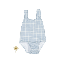 Load image into Gallery viewer, The Printed Swimsuit - Blue Grid
