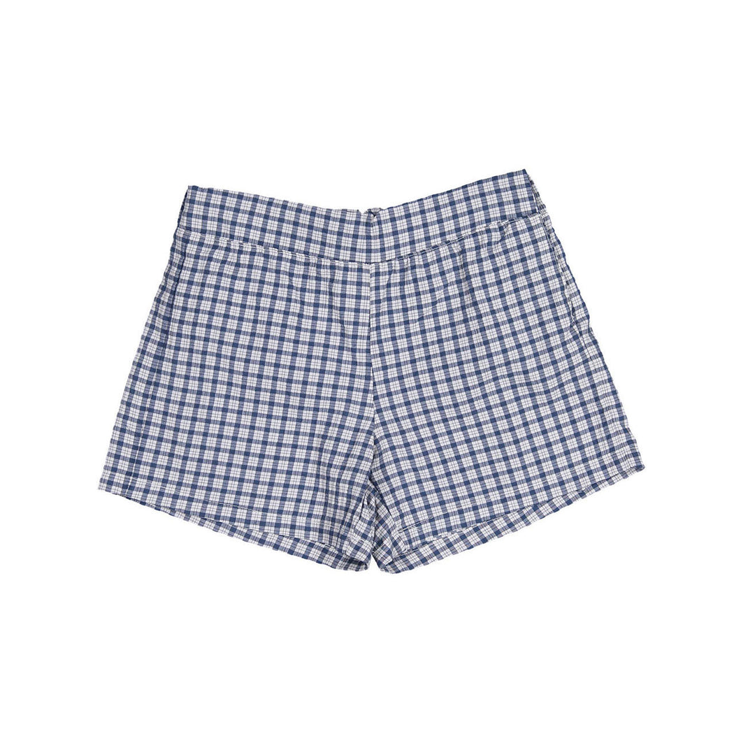 L by Ladida Navy Check Button Short