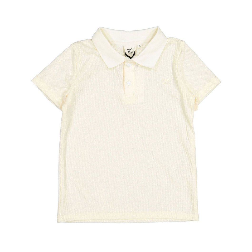L by Ladida Cream Textured Polo