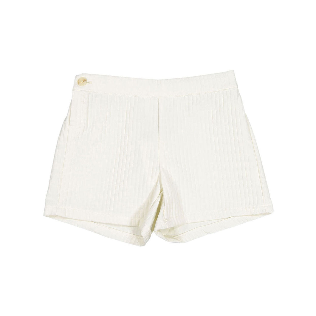 L by Ladida Cream Rib Quilt Short