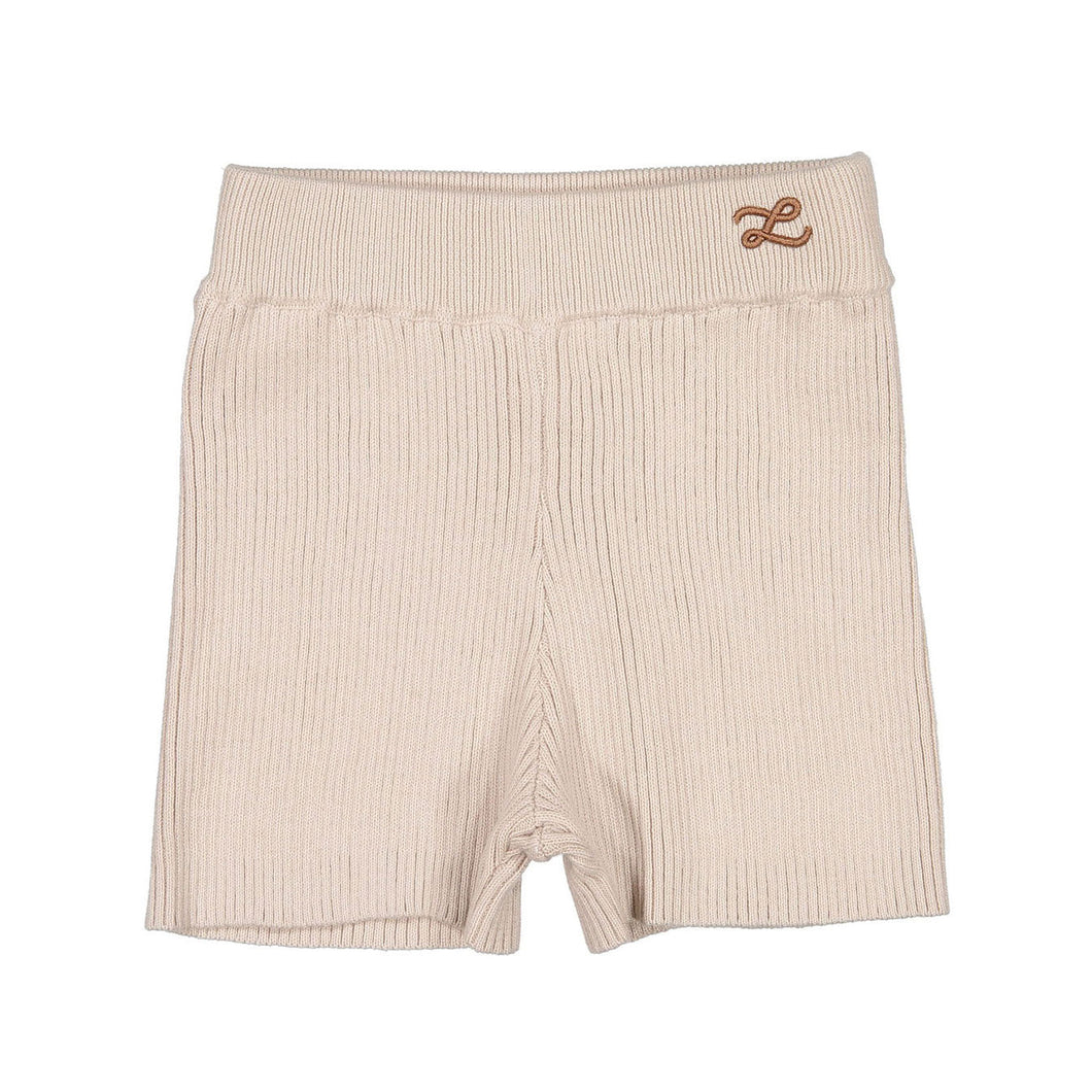 L By Ladida Cream Ribbed Knit Short