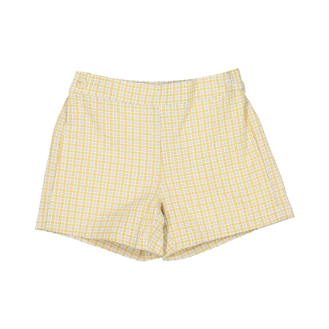 L by Ladida Taupe Check Button Short