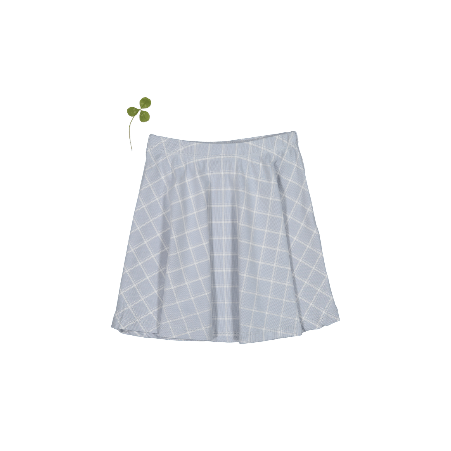 The Printed Skirt - Blue Grid
