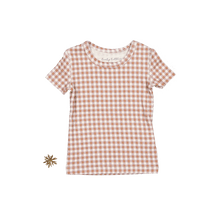 Load image into Gallery viewer, The Printed Short Sleeve Tee - Rosewood Gingham
