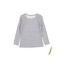 Load image into Gallery viewer, The Printed Long Sleeve Tee - Steel Gingham
