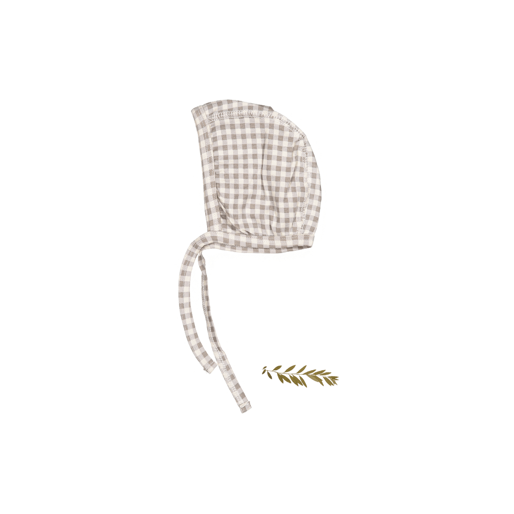 The Printed Bonnet - Taupe Gingham