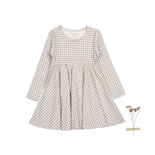 Load image into Gallery viewer, The Printed Long Sleeve Dress - Taupe Gingham
